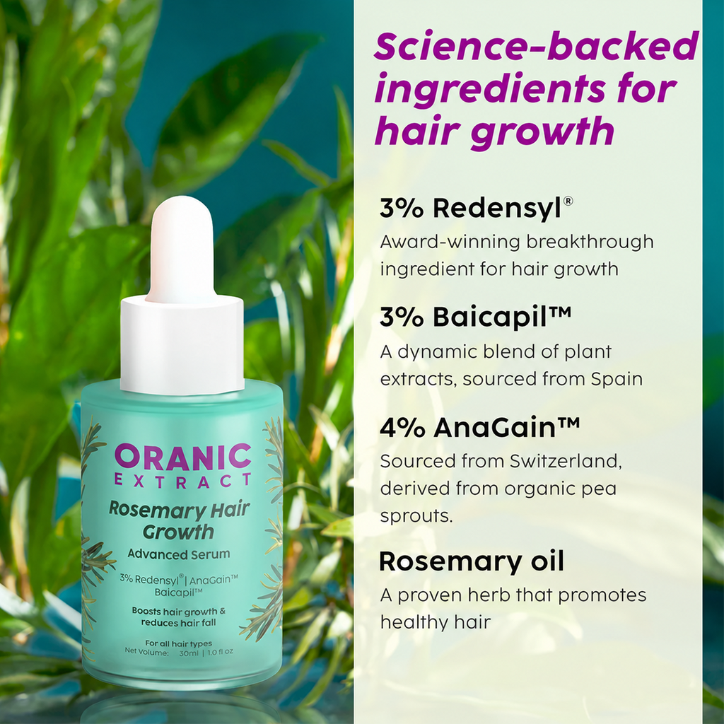 Oranic Extract Rosemary Advanced Hair Growth Serum with 3% Redensyl