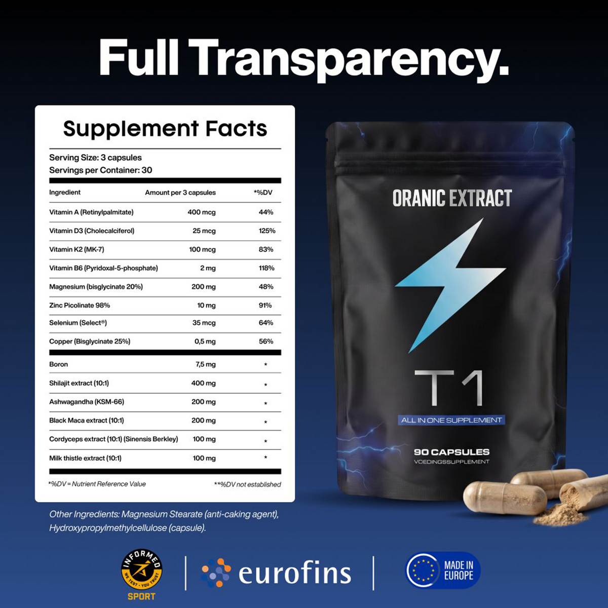 Oranic Extract T1 (Testo Charge)